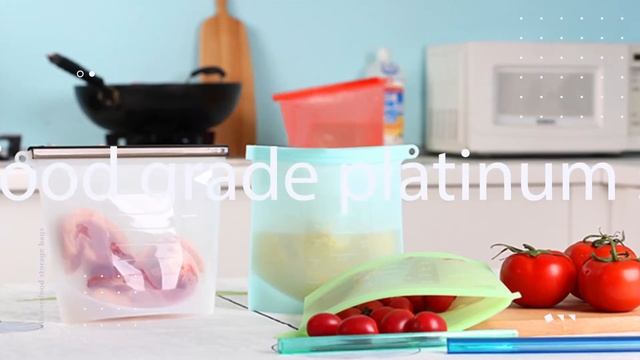 Reusable Vacuum Eatable Keep Fresh Vegetable Preservation Container Silicone Food Storage Bag смотреть онлайн