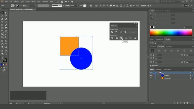 Панель Pathfinder в Adobe Illustrator 10 урок смотреть онлайн