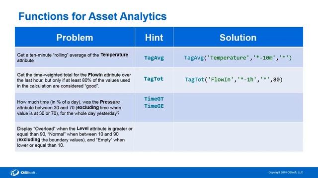 PI AF Analytics - Use Different Functions for Analyses смотреть онлайн