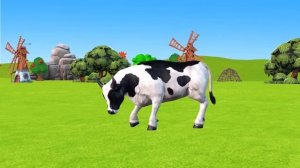 Paint Animals Cow Gorilla Tiger Lion Elephant Panda Fountain Crossing Transformation Animal Cartoon