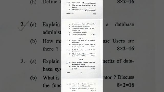 Introduction to Database Management Question Paper (3rd semester)2022 || @bcawithmannu3812 || смотреть онлайн