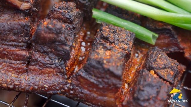 【Shyo video】300元買10斤五花肉，小伙秘製脆皮烤肉，大口吃著真過癮！ смотреть онлайн
