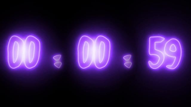 Неоновый фиолетовый таймер 2 минуты (обратный отсчет) смотреть онлайн