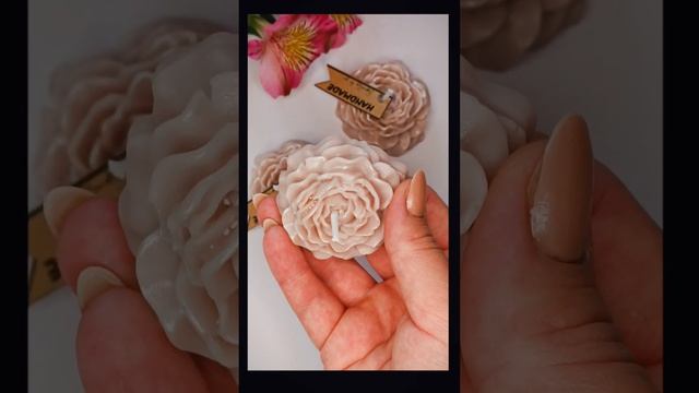 Small Peony Flower Soy Candle #Home Decor #Aromatherapy #Wedding gift #favours смотреть онлайн