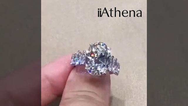 IiAthena Oval Cut Sterling Silver Ring