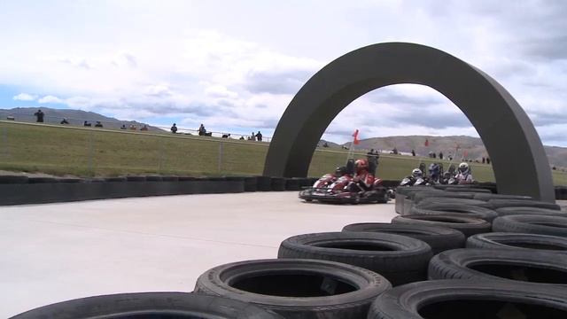 V8 drivers take 4 childen for a ride at the Highlands GoKarting track