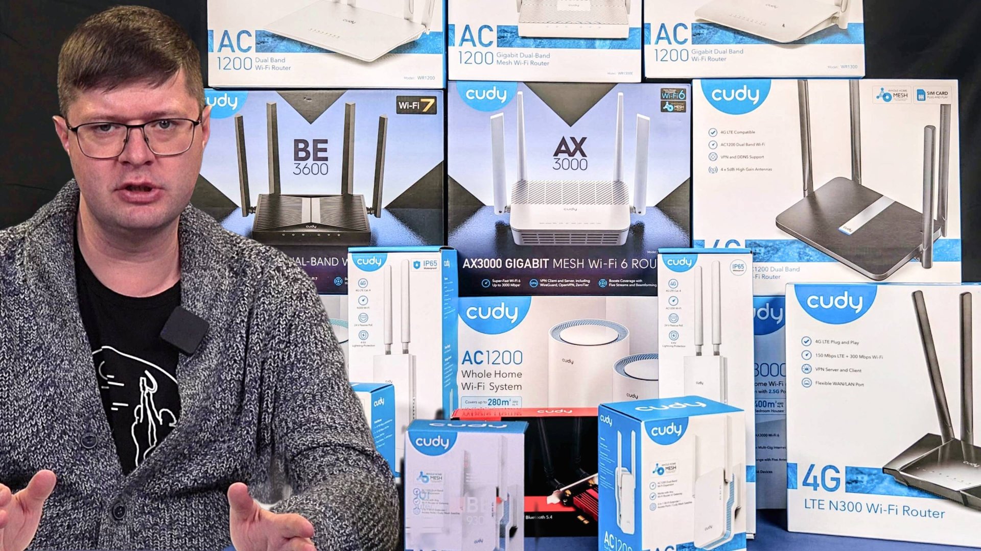 Все Cudy в одном видео: роутеры, Mesh-системы, уличные LTE-роутеры, адаптеры и кое-что еще
