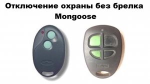 Отключение охраны без брелка Mongoose