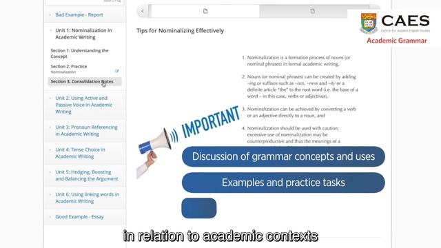 CAES1000 Academic Grammar Online Course смотреть онлайн