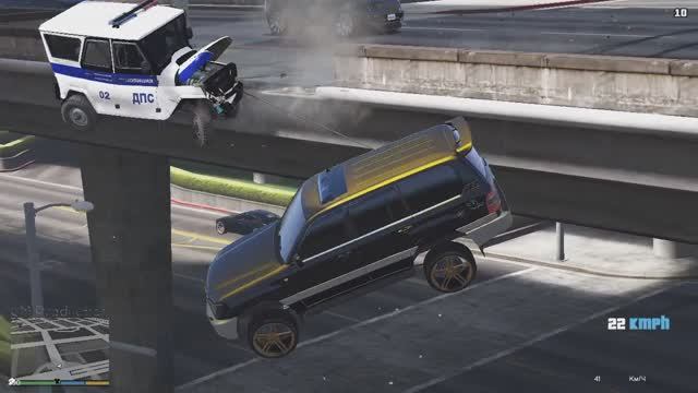 Toyota Land Cruiser TLC100 V8 прышки с троссом оказались интереснее прыгать в GTA 5,