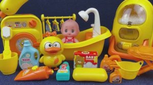 Развивающие игрушки. Игровой набор "Кухня и прачечная с мини-уткой". Для малышей мультики. Игры
