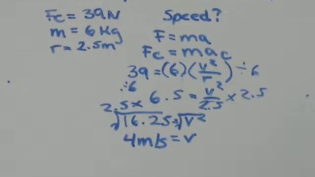 Circular Motion: Centripetal Force Fc, Centripetal Acceleration Ac, Period of Revolution T смотреть онлайн