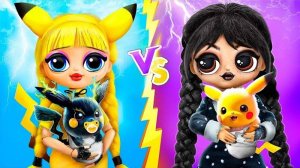 Весёлый отпуск с Уэнздэй! Мейковер трейлера в стиле покемонов! 32 идеи для кукол ЛОЛ