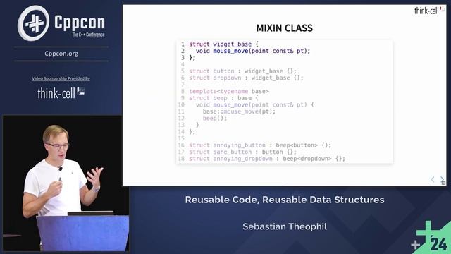 Reusable Code, Reusable Data Structures - Sebastian Theophil - CppCon 2024 смотреть онлайн