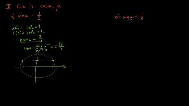 Trigonometrijas pamatidentitāte - sin²α + cos²α = 1 - piemēri смотреть онлайн