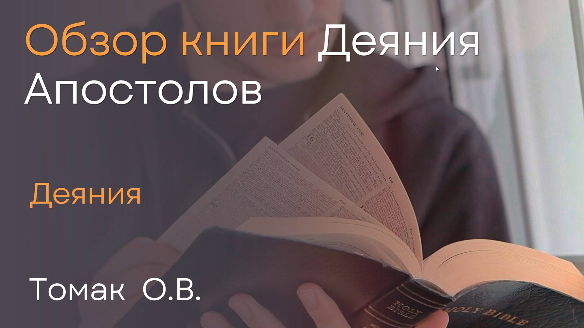 Обзор книги Деяния Апостолов | Томак О.В. смотреть онлайн