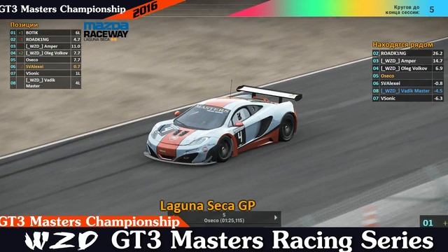 Project CARS Laguna Seca GP Racing series GT3 Masters 2016. смотреть онлайн