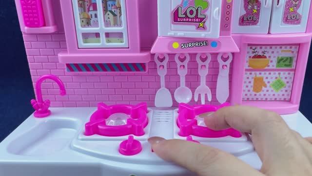 Развивающие игрушки. Игровой набор "Розовый кухонный гарнитур принцессы". Для малышей мультики. смотреть онлайн