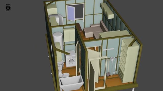 Дом для временного проживания 6 x 4.15 м. (М=1:1)