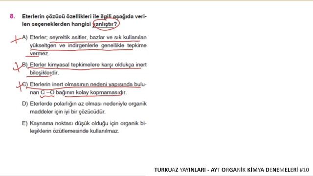 AYT ORGANİK KİMYA DENEMELERİ #10 | Turkuaz Yayınları смотреть онлайн