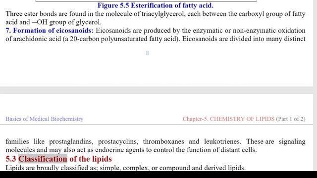 Ch-5. CHEMISTRY OF LIPIDS (part 1 of 2)-Basics of Medical Biochemistry By Prof. Dr. M. Jawed смотреть онлайн