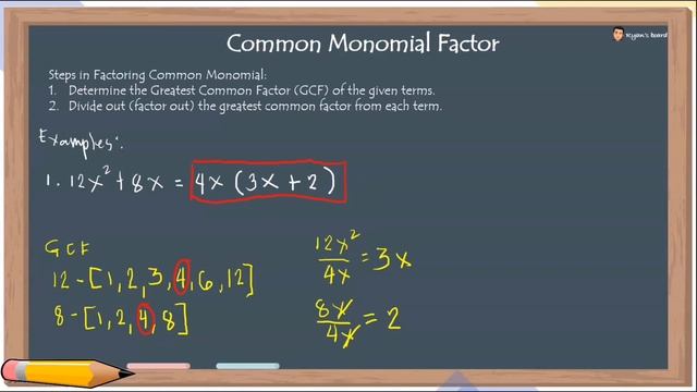 Common Monomial Factor for Grade 8 (Taglish Version) | RYAN’S BOARD смотреть онлайн