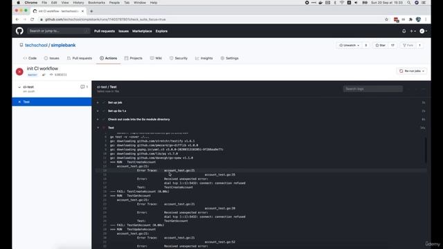012 Настройка Github Actions для Golang + Postgres для запуска автоматизированных тестов смотреть онлайн