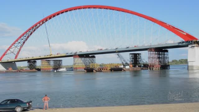 Новосибирск еще один Мост на реке Оби на этапе строительства