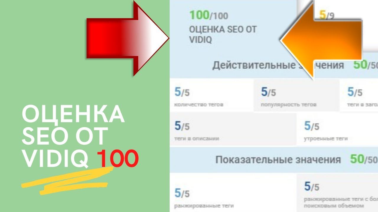 Оценка SEO от VIDIQ - 100 / Ютуб для бизнеса / Менеджер youtube канала смотреть онлайн