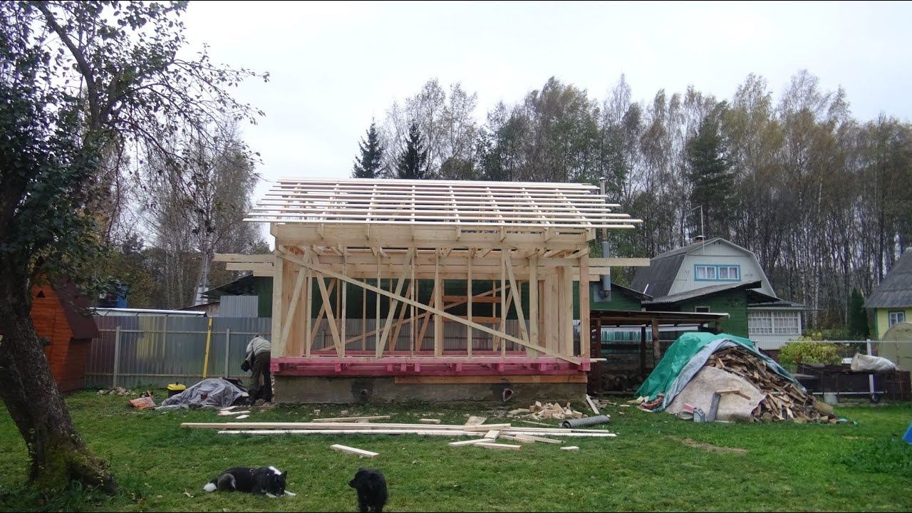 Постройка каркасной бани 2024год часть 1 смотреть онлайн