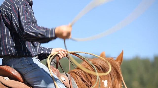COWBOY HOLDING A LASSO WHILE SITTING ON HIS HORSE 4K