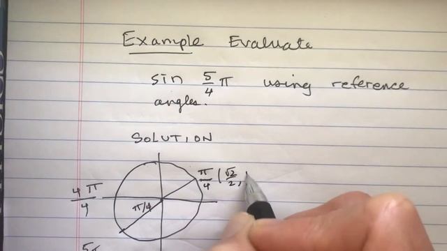 Using reference angles to find sin (5pi/4) смотреть онлайн