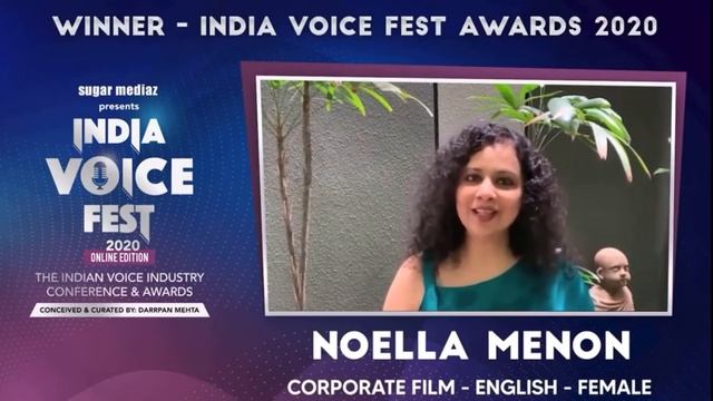 Best Voice Over, Corporate Film English Female Award at India Voice Fest 2020 смотреть онлайн