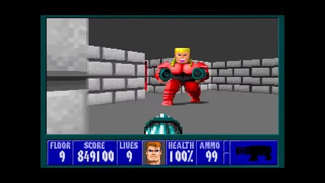 Wolfenstein 3D (pc 1992) Episode:5 Floor-9 Boss #44