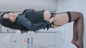 놀라운 사무실 복장 룩북 🖤 블라우스와 스커트 시스루 스타킹 란제리 Blouse and skirt with stockings underwear Look [ I Love