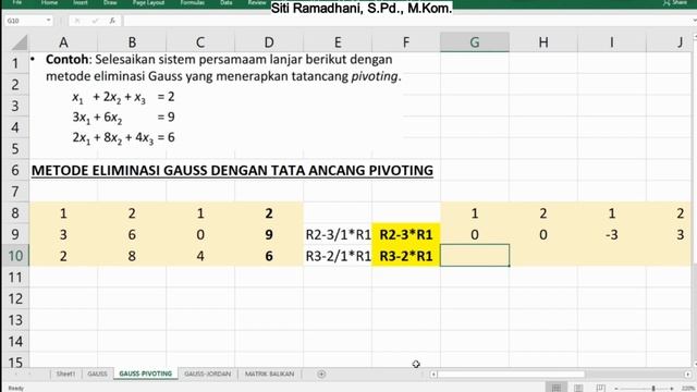 METODE ELIMINASI GAUSS DENGAN PIVOTING - SOLUSI SPL смотреть онлайн