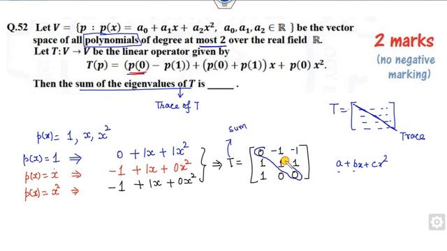 Linear Algebra Questions 52, 53 GATE 2021 Mathematics смотреть онлайн