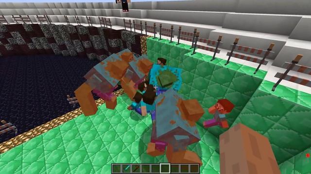 АРМИЯ ЗОМБИ ПРО ПРОТИВ АРМИЯ ЗОМБИ ХАРДИ В МАЙНКРАФТ ! БИТВА КЛОНОВ НА АРЕНЕ MINECRAFT ТРОЛЛИНГ ПВП смотреть онлайн