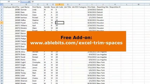 Excel Tutorial: Removing Blank Spaces смотреть онлайн