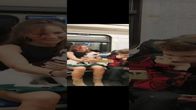 Семья едет в метро с собачкой. Видео для души. В метро г. Москвы. смотреть онлайн