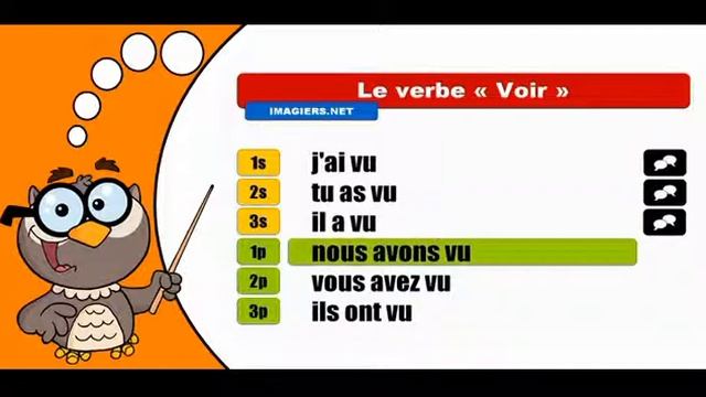 Изучение французского языка сопряжения # Voir # Indicatif Passé composé смотреть онлайн