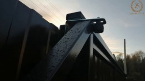 Откатные ворота на сваях и забор из профнастила под ключ