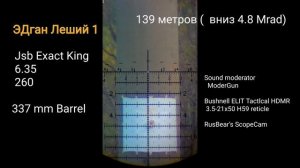 EDgun Leshiy shooting 100, 137, 169 meters / Airgun