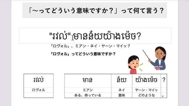 「〜ってどういう意味ですか？」って何て言う？｜カンボジア語レッスン смотреть онлайн