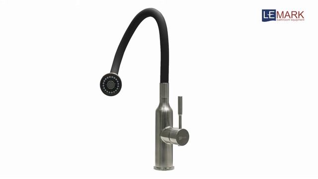 Смеситель Lemark Expert LM5082S-Black для кухни с гибким изливом смотреть онлайн