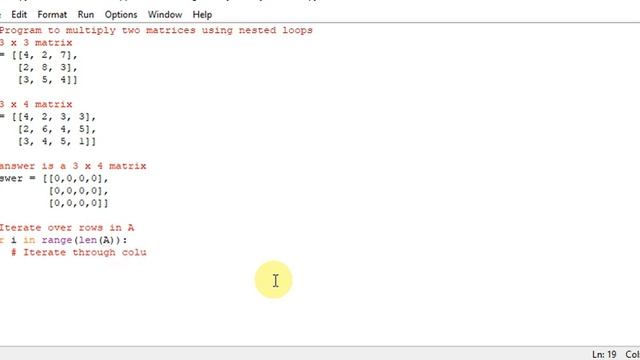 Program to multiply two matrices using nested loops смотреть онлайн