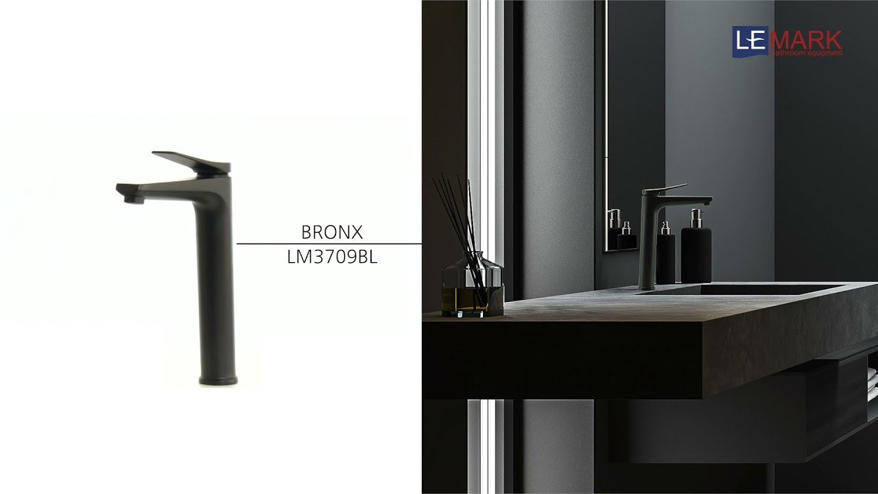 Смеситель для умывальника монолитный LEMARK BRONX LM3709BL смотреть онлайн