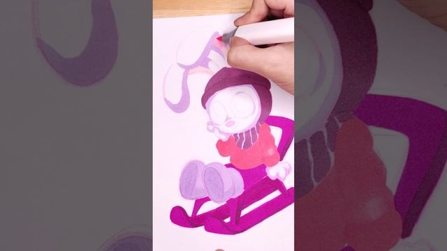 Рисуем Зайчонка Скок на санках! 🛷 — Цветняшки — Мультики для детей — Jingle Bells смотреть онлайн