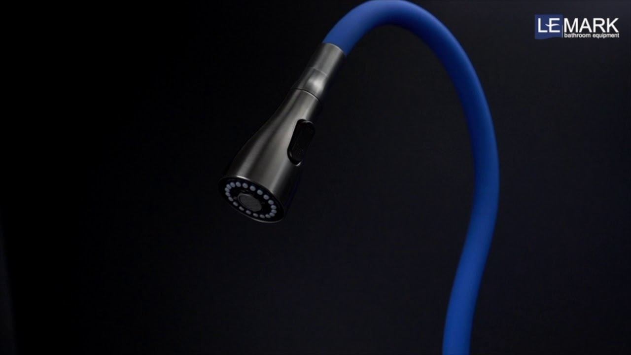 Смеситель Lemark Expert LM5082S-Blue для кухни с гибким изливом смотреть онлайн