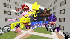 Некстботс ин Плайгроунд Игры Соник Монстр и Полицейские Машины Nextbots In Playground mod Shrek